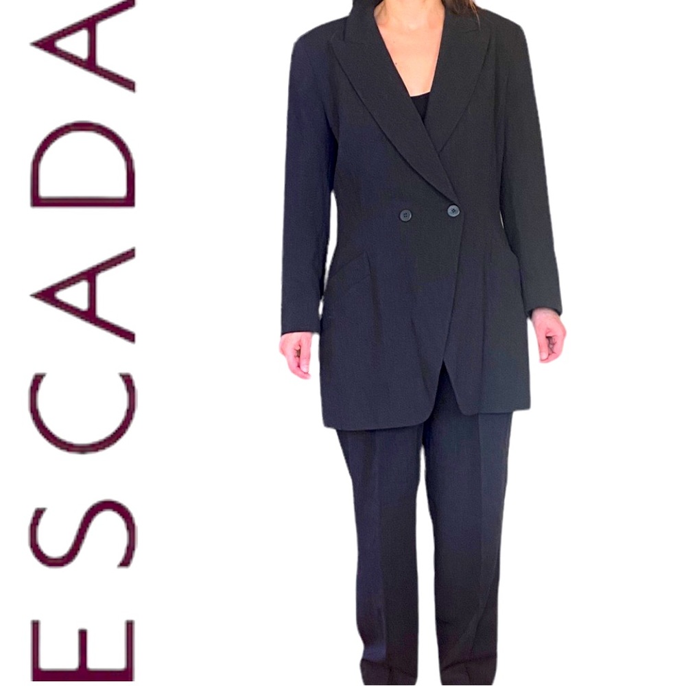 Vintage Escada Dark Grey Blazer/Pant Suit 
German size 38; Sz 10 US